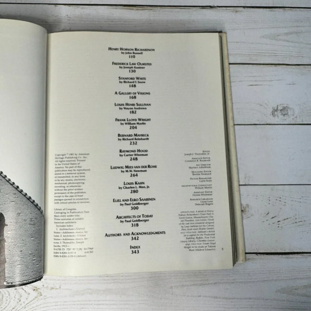 Three Centuries of Notable American Architects HC 1981 Illustrated Architecture‎